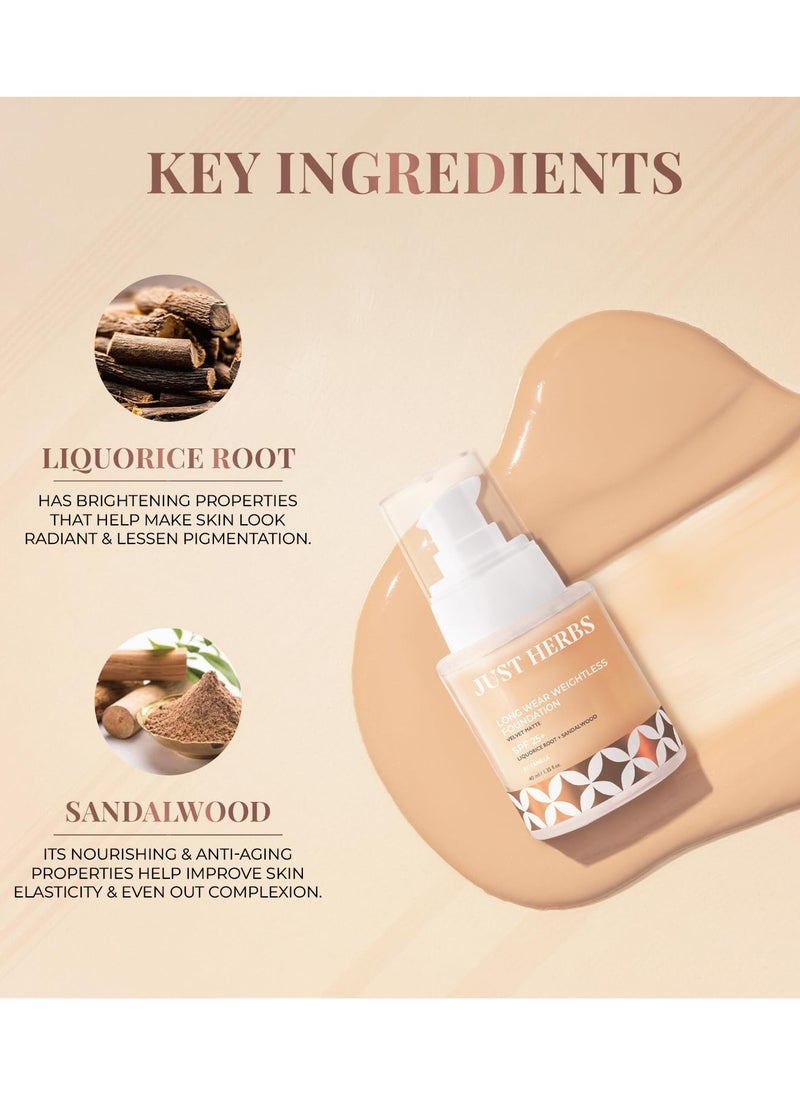 Just Herbs Just Herbs Medium to Full Coverage Liquorice Longwear Weightless Foundation Vanilla  - Image 4
