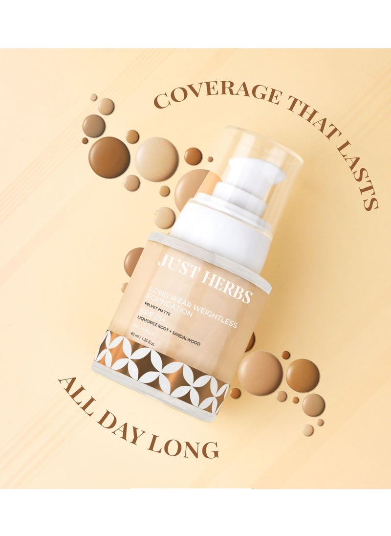 Just Herbs Just Herbs Medium to Full Coverage Liquorice Longwear Weightless Foundation Vanilla  - Image 5