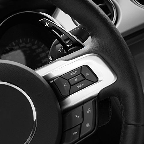 Voodonala Black Steering Wheel Shift Paddle Shifter Trim Cover for Ford Mustang 2015-2023 - Image 5