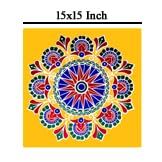 Rangoli Sticker kolam Sticker for Wall Tile Floor Steel Sticker MulticolourMeroon Modal CB1MP4 30x30 INCH  - Image 2
