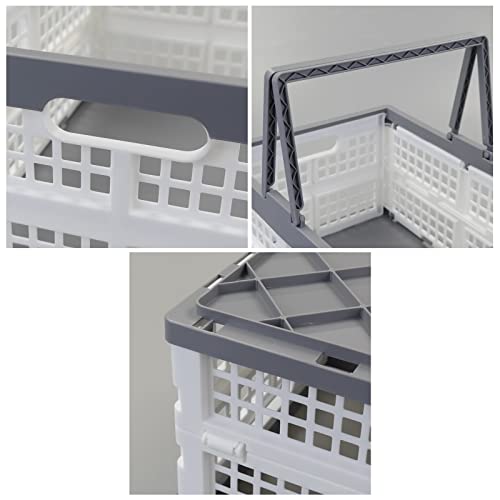 Teyyvn 2-Pack Collapsible Crate with Handle, Stackable Grocery Shopping Baskets - Image 3