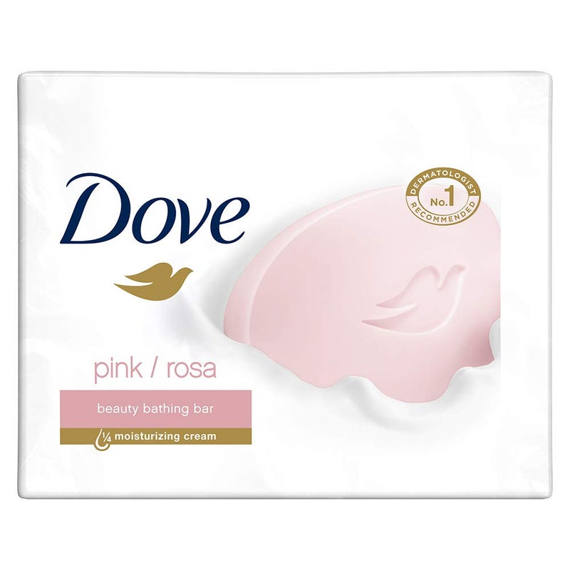 Dove Pink Rosa Beauty Bathing Bar With ¼ Moisturizing Cream To Give You Softer, Smoother Skin, 3X100 g - Image 1