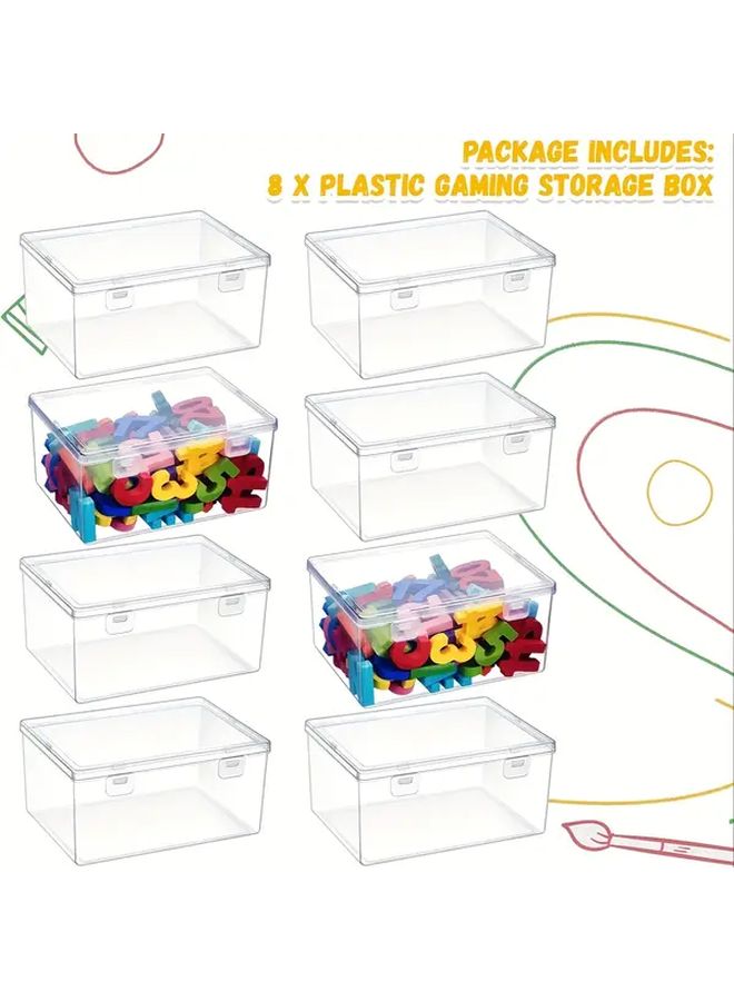 3 Pack Clear Plastic Storage Boxes Stackable Toy Organizer Container with Lids - Image 3