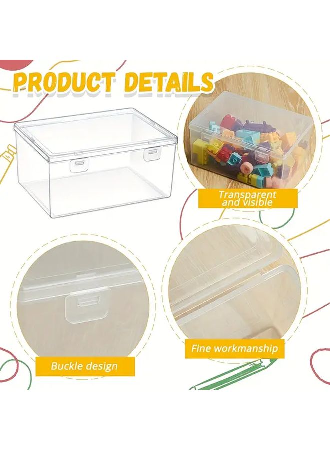 3 Pack Clear Plastic Storage Boxes Stackable Toy Organizer Container with Lids - Image 4