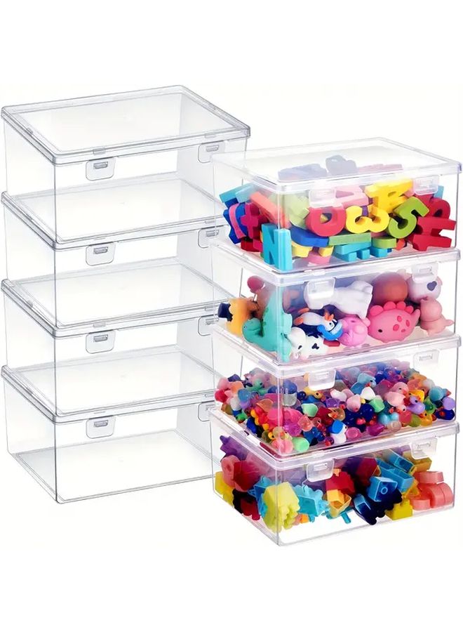 3 Pack Clear Plastic Storage Boxes Stackable Toy Organizer Container with Lids - Image 1