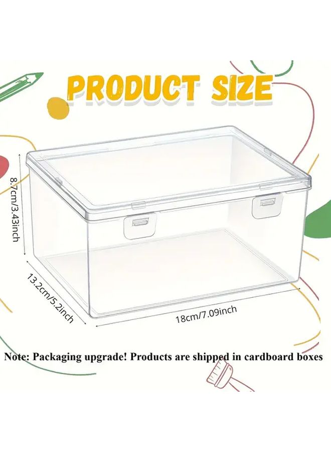 3 Pack Clear Plastic Storage Boxes Stackable Toy Organizer Container with Lids - Image 2