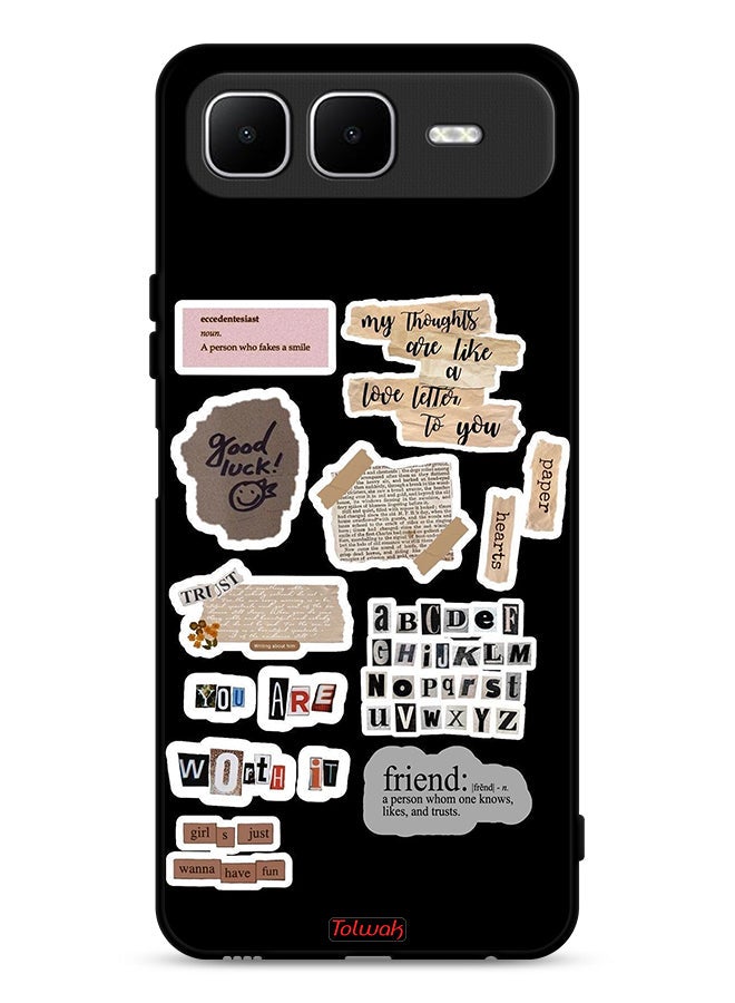 Tolwak Infinix Smart 10 Plus Protective Case Cover Good Luck Quotes Stickers