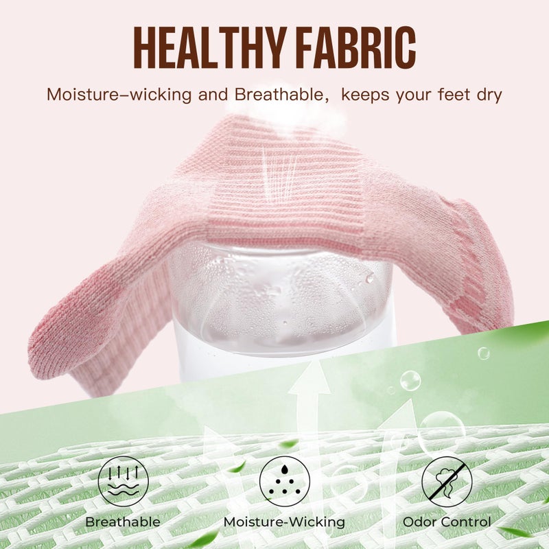 BAMBOO COOL Athletic Ankle Socks Womens Anti-Odor Socks Moisture-Wicking Running Cushioned Anti-Blister 5/6 Pairs - Image 3
