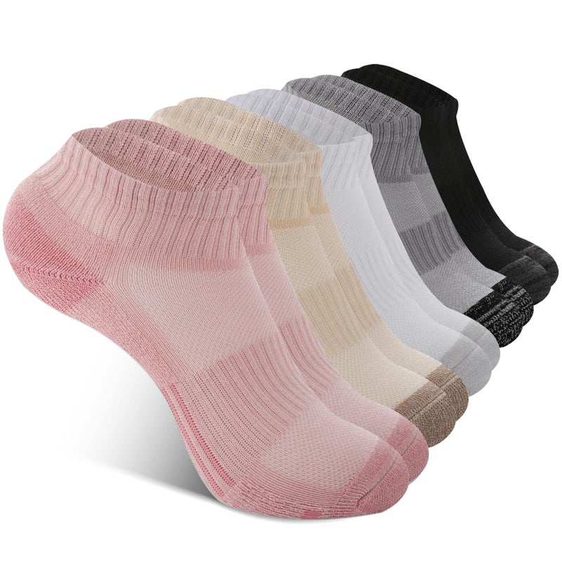 BAMBOO COOL Athletic Ankle Socks Womens Anti-Odor Socks Moisture-Wicking Running Cushioned Anti-Blister 5/6 Pairs - Image 1