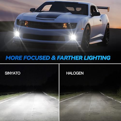 SINYATO INDUST LED Fog Lights for 2010-2013 Chevrolet Camaro, Front Driving Fog Lamps Assembly Replacement Kit, Clear Lens（1 Pair） - Image 2