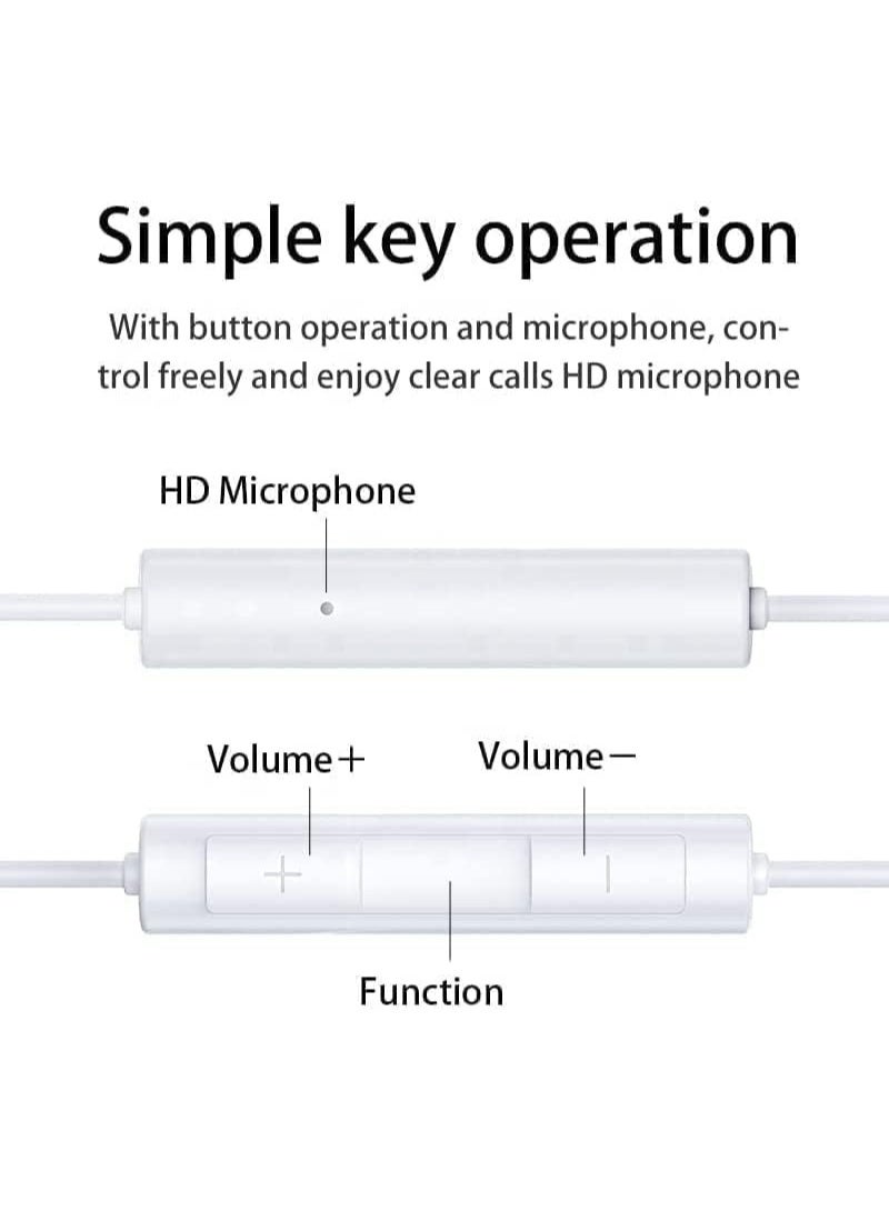Denx DENX HIFI Music Wired Headphones for iPhones Wired Earbuds, Powerfull Bass Type-C Compatible with iPhone 16/15 Pro/Max, Galaxy S25/S24/S23/S22/S21, Pixel 9/8/7/6/5 Other DX347-B - Image 3