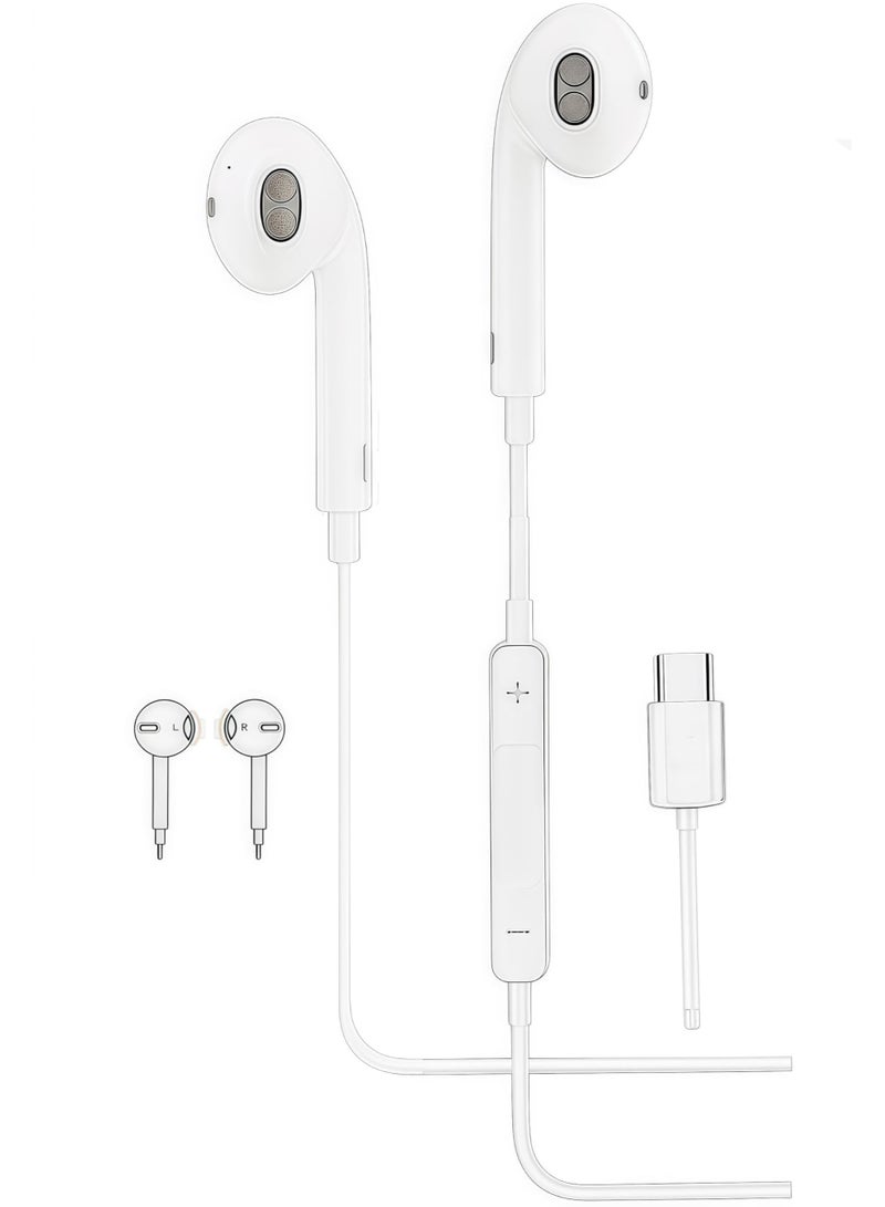 Denx DENX HIFI Music Wired Headphones for iPhones Wired Earbuds, Powerfull Bass Type-C Compatible with iPhone 16/15 Pro/Max, Galaxy S25/S24/S23/S22/S21, Pixel 9/8/7/6/5 Other DX347-B - Image 1