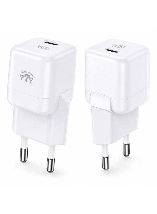 777 Triple Seven 777 MD-305 GaN 35W Fast Wall Charger, Miniature Travel Adapter with PD Type-C Port, Smart Protection - White - Image 4