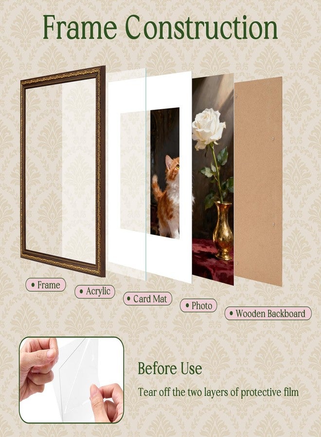 TWING 11x14 Picture Frame,Display 8x10 Photo with Mat or 11x14 without Mat,Ornate Vintage 11 x 14 Photo Frames for Wall Mounting,Bronze,1 Pack - Image 3
