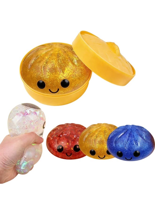 Glitter Dumpling Squishy, Dumpling Stress Ball,2026 New Soft Squeeze Anxiety Relief Fidget Toy, Decompression Dough Sensory Toy, Sparkly Dumplings Stretchy Squishy - Image 2