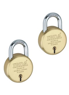IBDA IBDA Small keyed LockSmall Lock and KeyDouble Locking6 Levers TechnologyRivetless Steel Body PadlockLock for Home gate Door kadi Channel Chain Shop SchoolWarehouseMeter Box Pk of 2  - Image 1