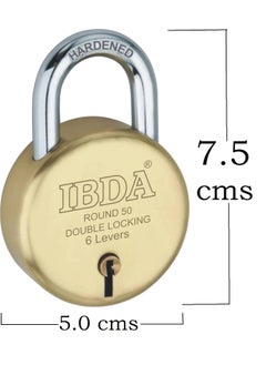 IBDA IBDA Small keyed LockSmall Lock and KeyDouble Locking6 Levers TechnologyRivetless Steel Body PadlockLock for Home gate Door kadi Channel Chain Shop SchoolWarehouseMeter Box Pk of 2  - Image 2