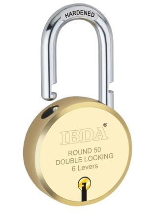 IBDA IBDA Small keyed LockSmall Lock and KeyDouble Locking6 Levers TechnologyRivetless Steel Body PadlockLock for Home gate Door kadi Channel Chain Shop SchoolWarehouseMeter Box Pk of 2  - Image 4