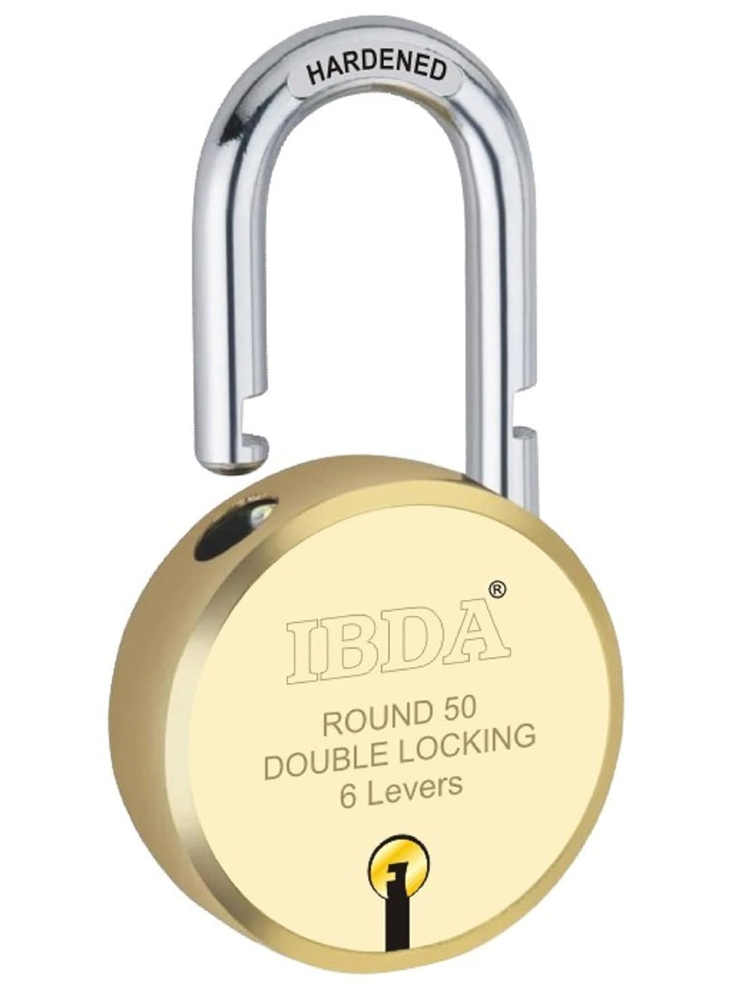 IBDA - IBDA Small keyed LockSmall Lock and KeyDouble Locking6 Levers TechnologyRivetless Steel Body PadlockLock for Home gate Door kadi Channel Chain Shop SchoolWarehouseMeter Box Pk of 2 - Image 1