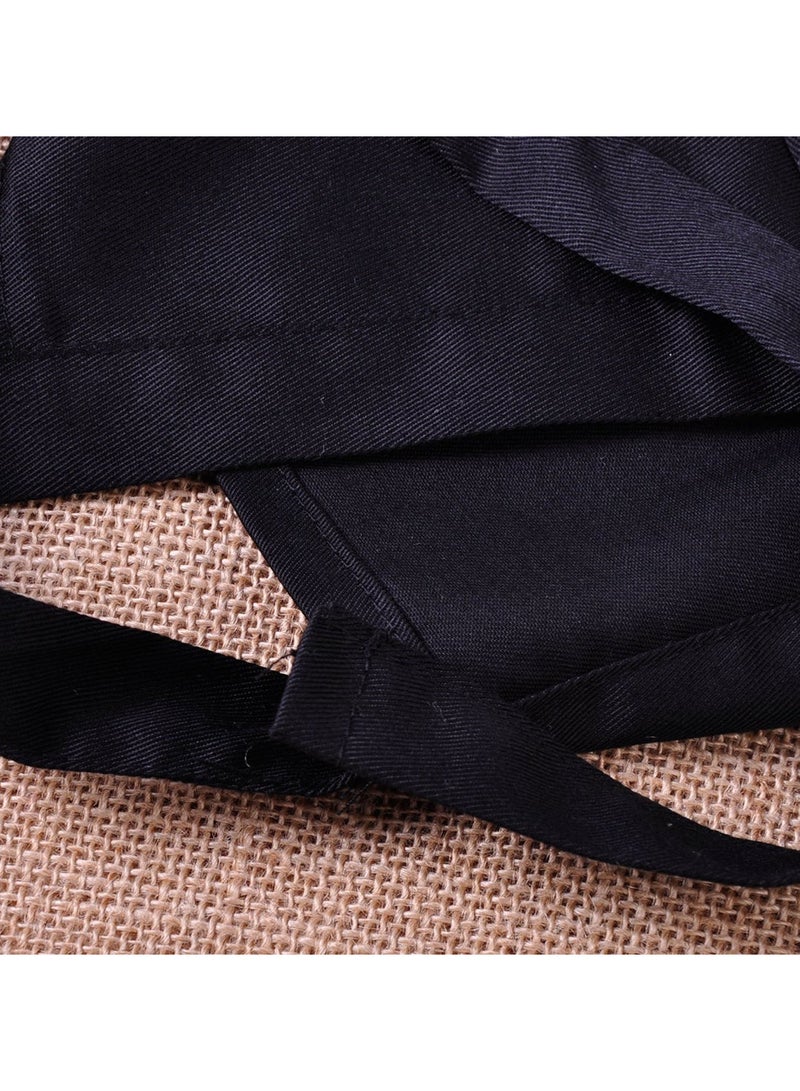 Kitchen Cotton Bow Short Half Waist Apron Bar Pub Cafe Server Waiter Waitress,2PCS  - Image 4