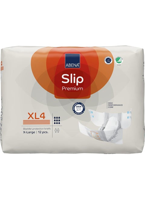 Abena Slip Premium Incontinence Briefs, Level 4, (Small to Extra Large Sizes), Extra Large, 12 Count