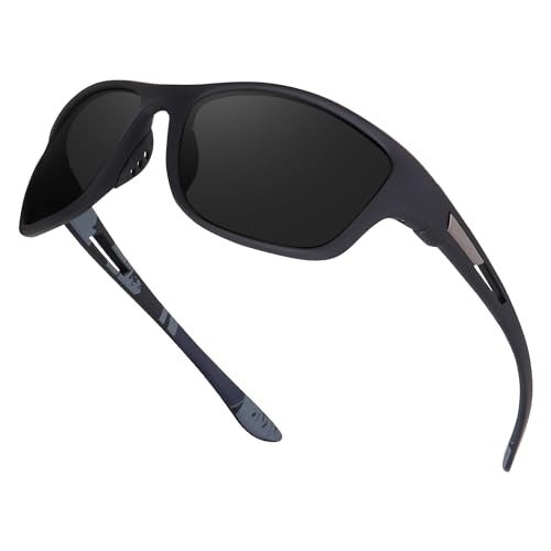 Dervin UV Protected Polarized Sports Sunglasses for Men Driving Cycling Fishing Cricket Sunglasses (Black) - Image 1