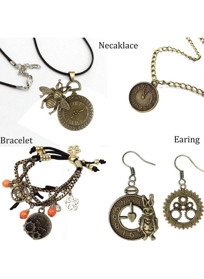 BIHRTC - 40Pcs Antique Bronze Mix Skeleton Steampunk Clock Face Watch Gear Cog Wheel Pendant Charms Jewelry Making Diy Steampunk Gear Pendant Charms - Image 1