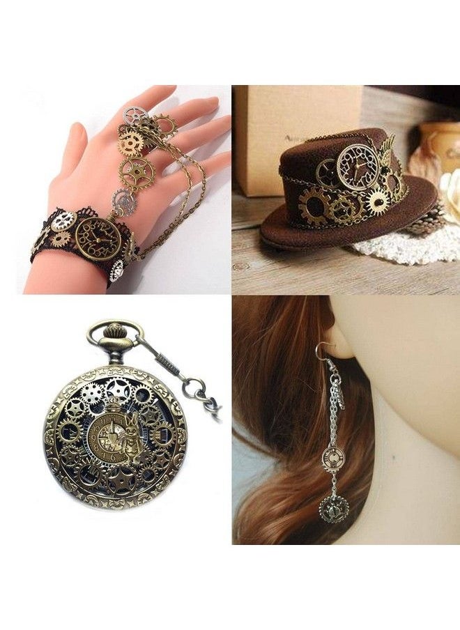 BIHRTC - 40Pcs Antique Bronze Mix Skeleton Steampunk Clock Face Watch Gear Cog Wheel Pendant Charms Jewelry Making Diy Steampunk Gear Pendant Charms - Image 1