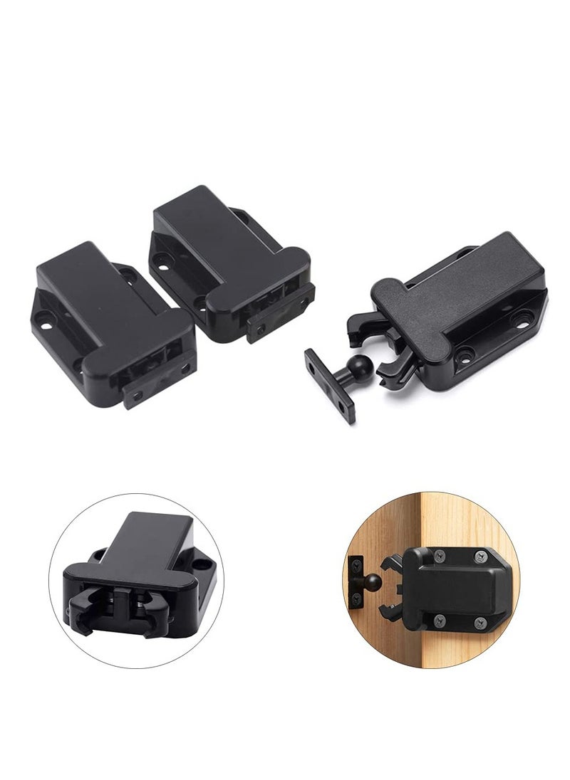 Mordely Push Lock Pack of 6 Door Latch with Touch Release Push Lock Black Push Catch Spring Latch with Screws for Kitchen Cabinet Doors Cabinets Home Furniture Hold Lock  - Image 5