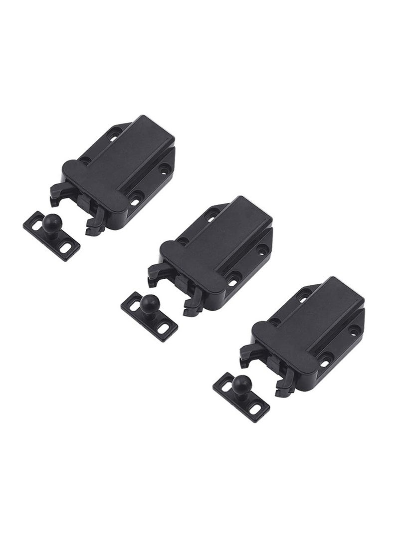 Push Lock Pack of 6 Door Latch with Touch Release Push Lock Black Push Catch Spring Latch with Screws for Kitchen Cabinet Doors Cabinets Home Furniture Hold Lock