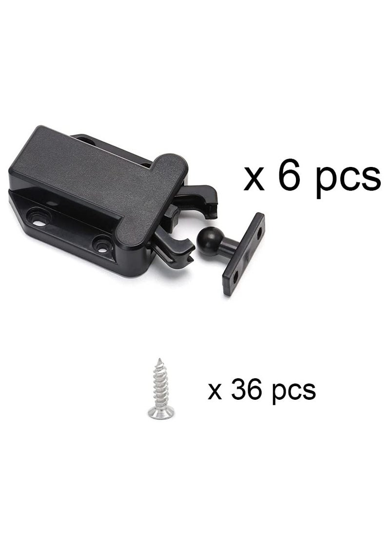 Mordely Push Lock Pack of 6 Door Latch with Touch Release Push Lock Black Push Catch Spring Latch with Screws for Kitchen Cabinet Doors Cabinets Home Furniture Hold Lock  - Image 3