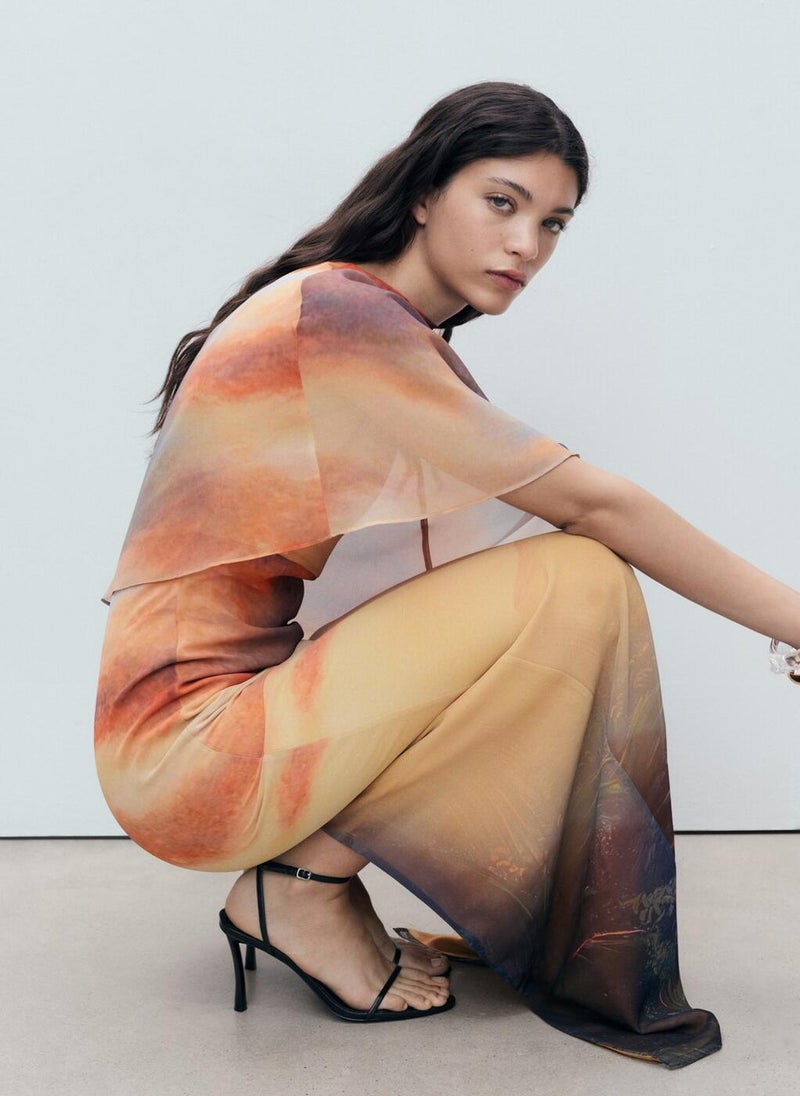 مانجو فستان مطبوع بطبقة غير متماثلة - Image 5