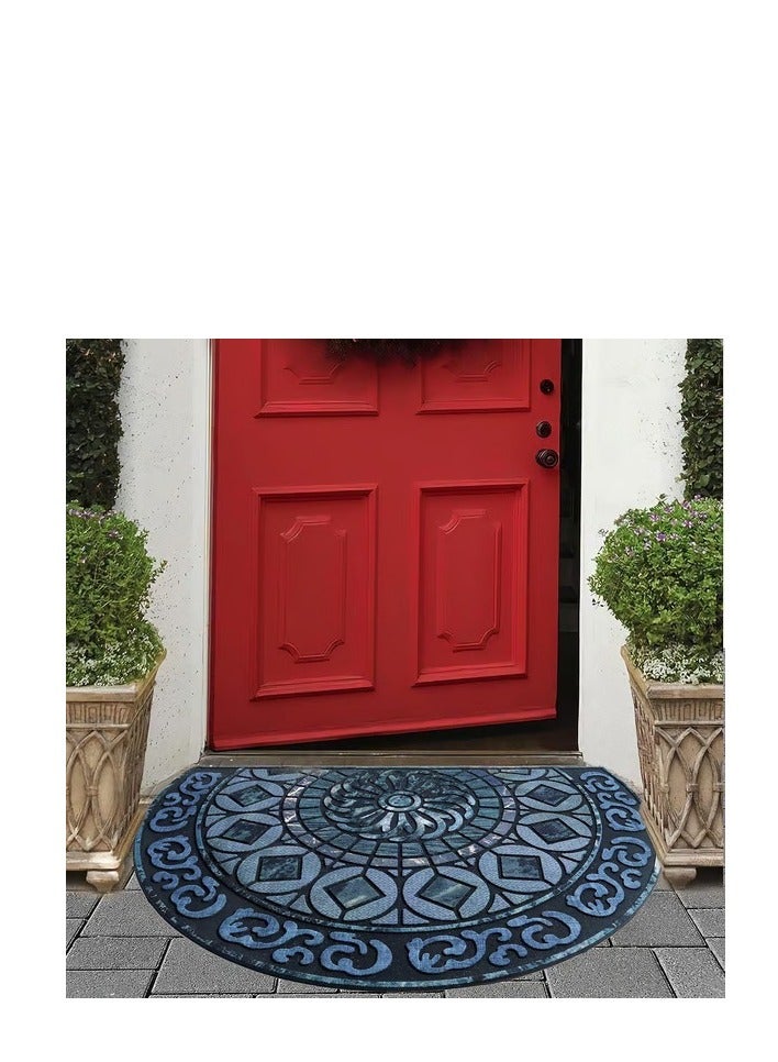 Half circular Door Mat Welcome Mat Front Door Mat Outdoor for Home Entrance Outdoor Mat for Outside Entry Way Doormat Entry Rugs - Image 1