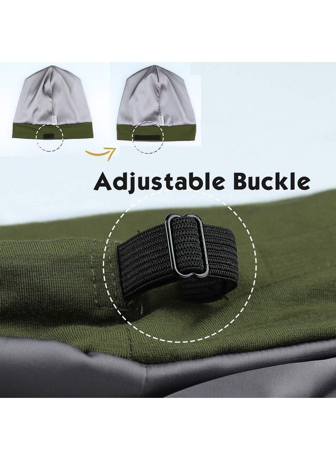 FocusCare - Dreadlock Cap Silk Satin Lined Large Head Army Green - Image 1