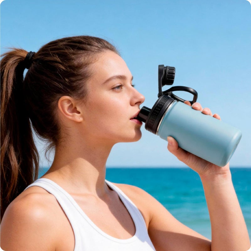 Prurex Spout Replacement Lid for Hydrapeak Wide Mouth14 26 32 40 50 Oz Bottles, Chug Lid with Ergonomic Handle, BPA - Free - Image 3