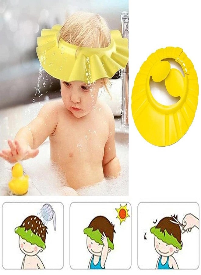 PAPERI Shower Cap For Kids - Babies Bathing Eye & Ear Protector Headcap, Adjustable Waterproof Caps for Headbath, Toddlers Head Hair Wash Protection Gadgets, Baby Bath Cover Accessories, Yellow - Image 4