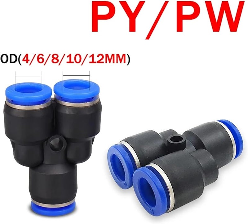 PY 8 ألوان 100 قطعة وصلات هواء سريعة التوصيل من البلاستيك لموصلات الأنابيب الدافعة الهوائية - Image 4