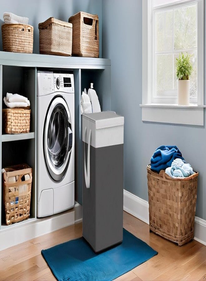 MBW Laundry Basket for Cloths & toys Non-Woven Laundry Bin Laundry Bags for Clothes Freestanding Clothes Storage Organizer for Bedroom Basket for Clothes Cloth Bin Bag (75 Litres, 2) - Image 2