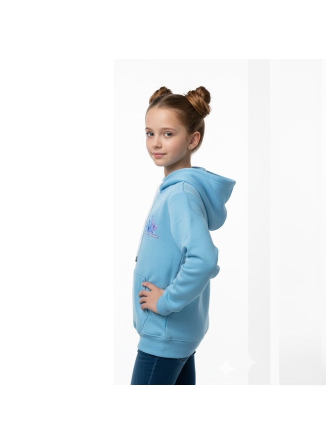 سيزار هودي بناتي مزود بغطاء للرأس وطباعات علي الضهر والصدر - Image 3