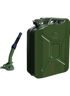 RACO Gasoline Metal Jerry Can for Petrol Diesel Water with Flexible Metal Spout Green, Made in Taiwan, 20 L  - Image 1