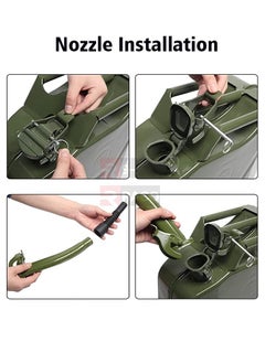 RACO Gasoline Metal Jerry Can for Petrol Diesel Water with Flexible Metal Spout Green, Made in Taiwan, 20 L  - Image 3
