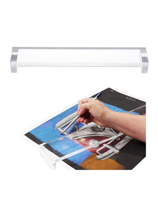 كرييتف مارك جسر مائل لليد والمعصم من Creative Mark Artist، مصنوع من الأكريليك، يُستخدم للرسم اليدوي الثابت والرسم والتخطيط، شفاف، مقاس 24 بوصة - Image 1