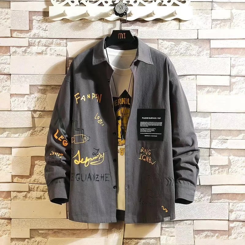 Clearance to pick up leaks ~ special counter to withdraw tail list big foreign trade mens tooling summer wear-resistant long sleeve casual shirt men Black - Image 3