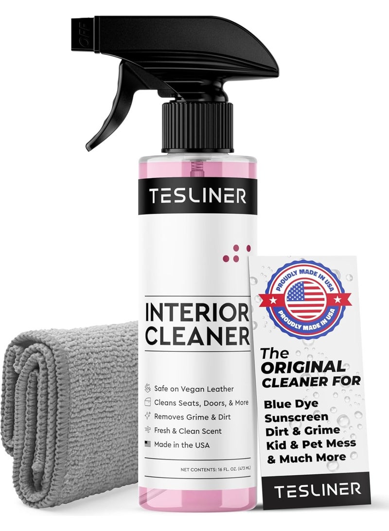 TesLiner Tesla Seat Cleaner & Stain Remover - Interior Cleaner, Safe on Black & White Vegan Leather, Interior Cleaning Products for Seats, Dash, Console | Tesla Model 3 Y S X Car Accessories for 2025 & 2026 - Image 1