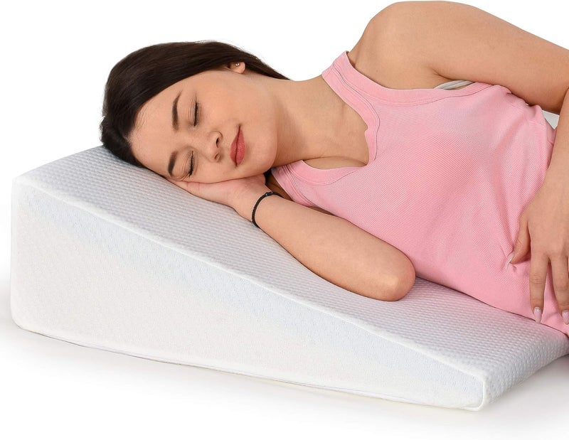 Healthex Bed Wedge Support Pillow Memory Foam For Acid Reflux GERD Reduce Back Pain Snoring And Breathing Problems Great For Sleeping Reading Rest Elevation Washable Cover MA STYLES - Image 1
