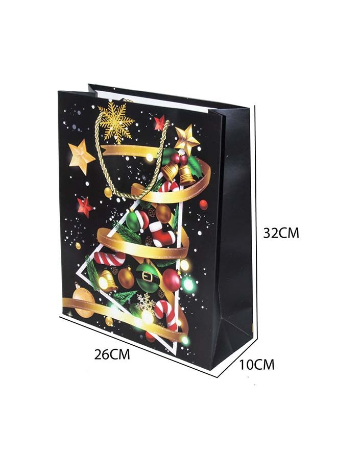 حقيبة هدايا مكونة من 4 قطع لعيد الميلاد بحجم 26X10X32 سم بتصاميم متنوعة - Image 2