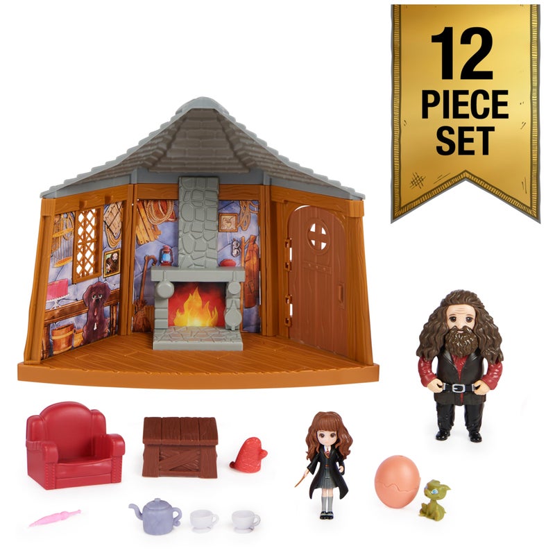 Wizarding World Harry Potter, Magical Minis Hagrid’s Hut Playset with 2 Figures and 9 Doll Accessories, Kids Toys for Ages 6 and up - Image 4