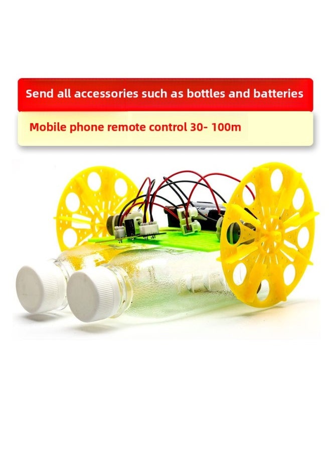 Generic - Yacht Boat Diy Technology Small Production Small Invention Extracurricular Natural Science Experiment Small Production-Color:Ming Ship + Bottle + Battery (Android Phone Remote Control) - Image 1