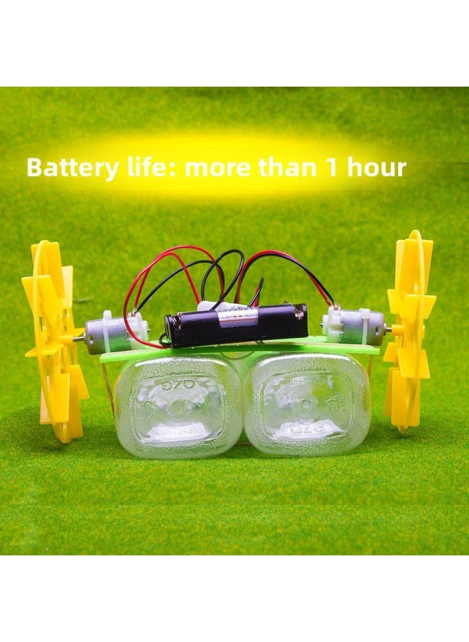Generic - Yacht Boat Diy Technology Small Production Small Invention Extracurricular Natural Science Experiment Small Production-Color:Ming Ship + Bottle + Battery (Android Phone Remote Control) - Image 1