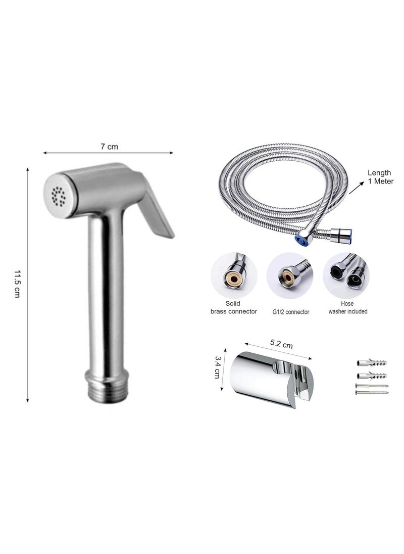 Drizzle DRIZZLE Brass Solo Health Faucet with 1 Meter Flexible Tube and Wall Hook (Standard)  - Image 2